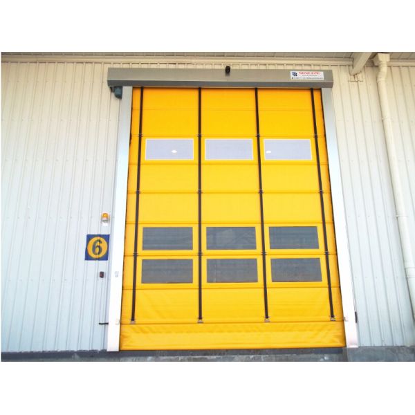 ПВХ Складывание высокоскоростной дверцы занавески Автоматические перфорированные прокатные двери