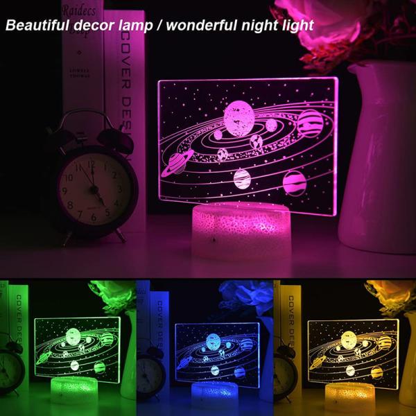 DC5V 3W 3D LED Night Light 16 Colors Galaxy Night Light Solar System