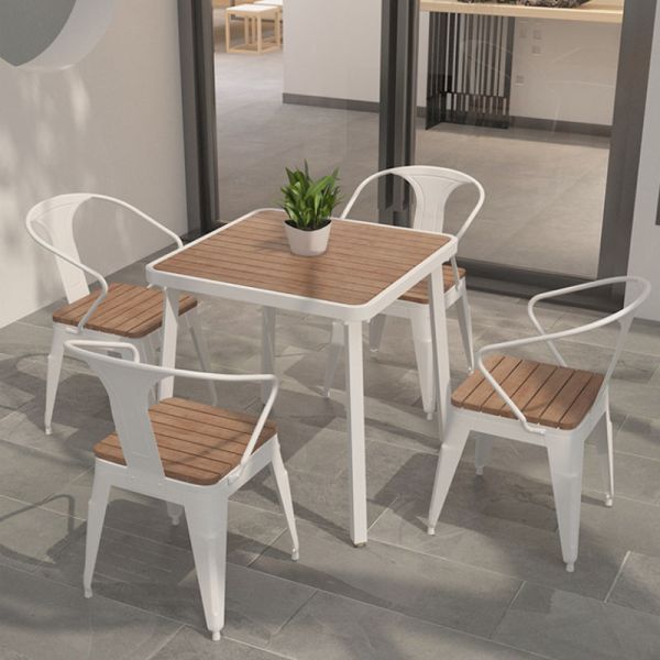 Outdoor Wood Dinning Table and Chair Set in Modern Style for Garden Furniture