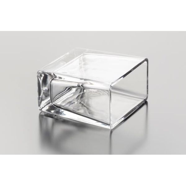 Transparent 350ml Home Decoration Glass Pressed Small Rectangle Glass Vase