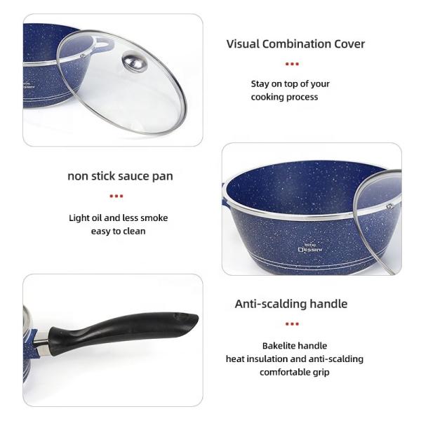 Hot Selling Multicolor pans and pots Kitchen Cooking Pot Sets Aluminum Non-Stick Cookware Pot Sets