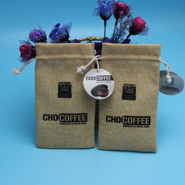 Biodegradable Pp String Cocoa Beans Jute Drawstring Bags