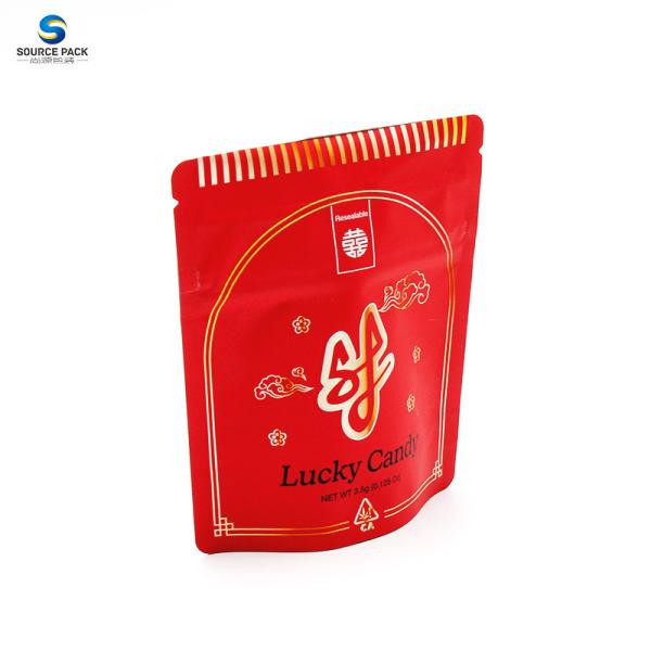 Stand up Pouch CBD Marijuana Packaging Custom 3.5g Bag with Zipper