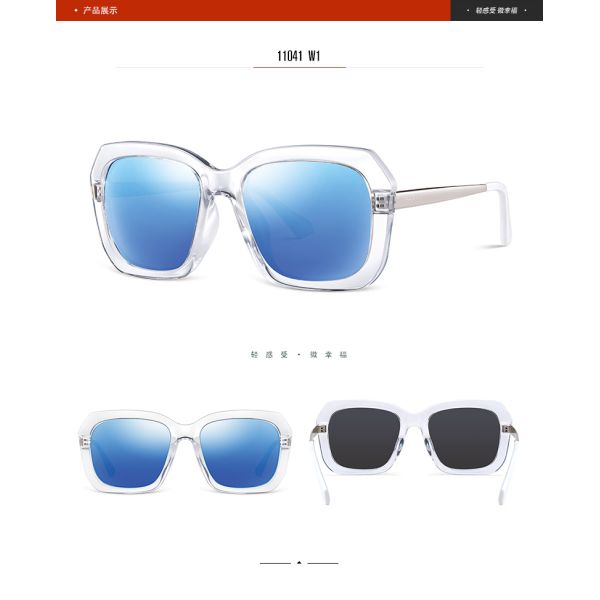 TAC Polaroid Sunglasses Women , White Frame Sunglasses Black Metal Temples