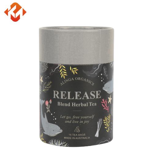 Produits alimentaires boîte de carton ronde boîte cadeau de thé tubes en papier biodégradables sac à thé boîte d'emballage pour le thé