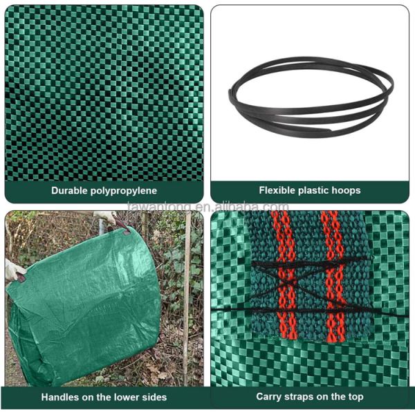 Свертываемые садовые мешки для мусора Тяжелые мешки для мусора для газона бассейн двор Листный мешок Сезон Зима
