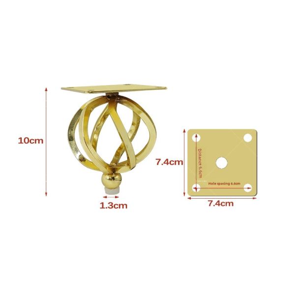 Luxury Hollow Gold Furniture Sofa Legs Manufacturers Direct Sales Conical Metal Cabinet Table and Chair Legs Modern Sofa Legs