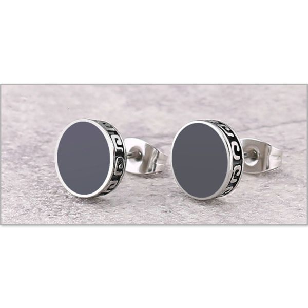 Stainless Steel High quality round shape mini customize cool carve ear small stud cuff hoop earrings jewelry