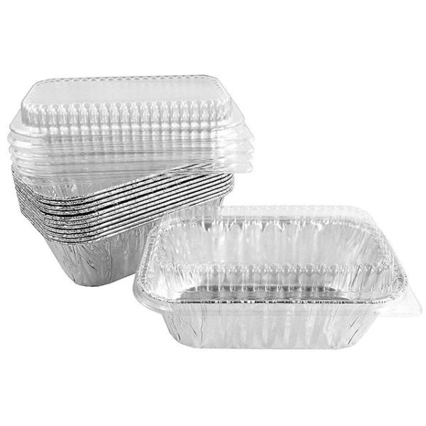 1lb de papel alumínio mini panelas de pão com tampas pequena panela de pão de papel alumínio