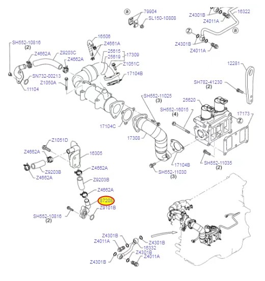 Sk330-8 Sk350-8 Excavator Engine Parts Vh87208e0120 Water Pipe Sub - Assy