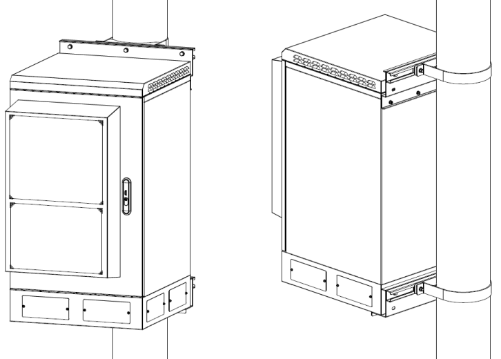 luz de un sólo recinto del gabinete montado en la pared al aire libre 48V DC LED del control de la temperatura 20U