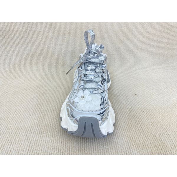 Heightening Silver Casual Sneakers Thick Bottom Soft Comfortable Trainers