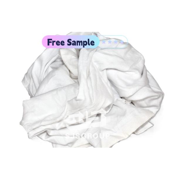 Free Sample 100 cotton white T-Shirt Rags Cleaning Industrial wiper industrial cotton wiping rags For Industrial Usage
