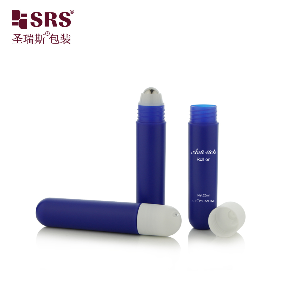 RPPG 25ML Portable Injection Custom Color Blue Plastic Roll On Bottle With Rope For Anti-Itch Liquid