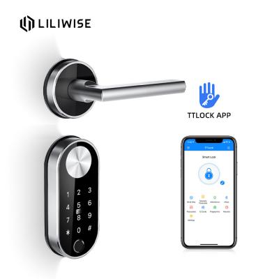 Impressão digital biométrica rachada Bluetooth home moderno sem fio da fechadura da porta do código do padrão europeu