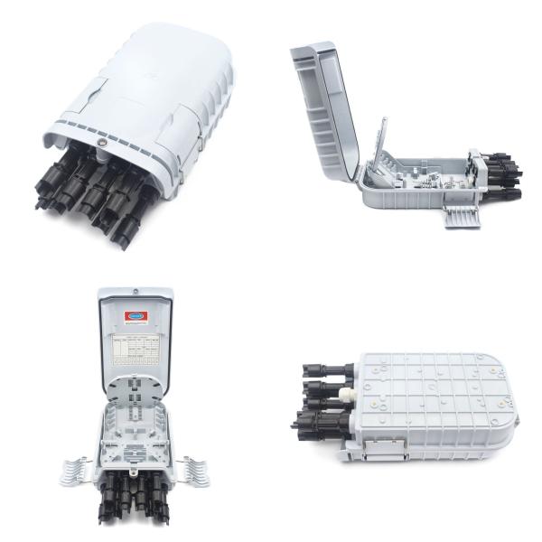 Caixa de distribuição de fibra óptica FTTH exterior 8F com adaptador TYCO na rede FTTH