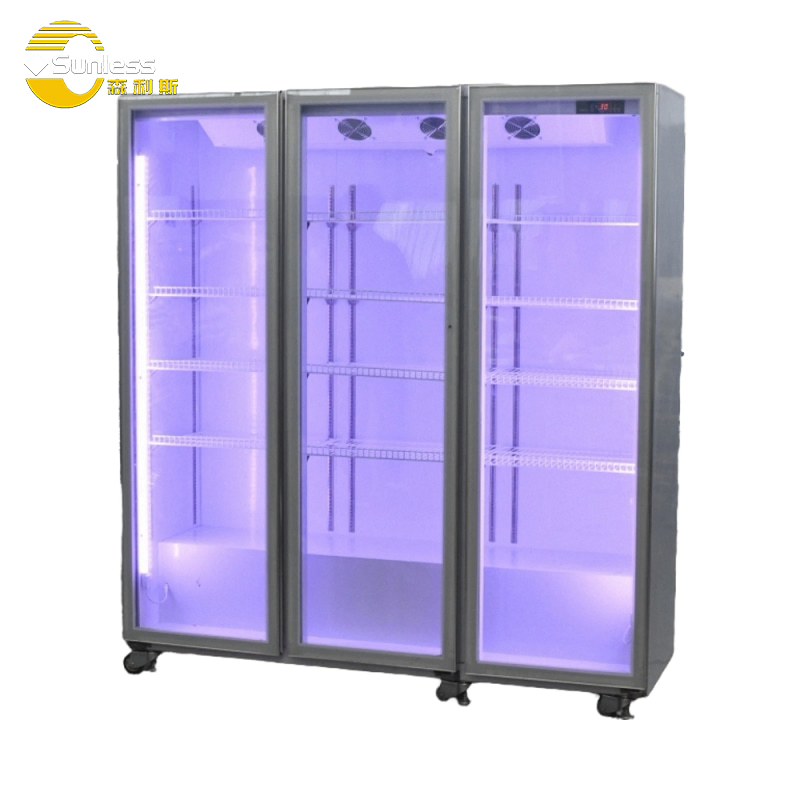 Upright Beverage Showcase Vertical Refrigerator Display Beer Single Door Glass Fridge