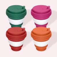 8 oz 10 oz 12 oz de silicona Rollo hacia arriba Botella de agua plegable No tóxico