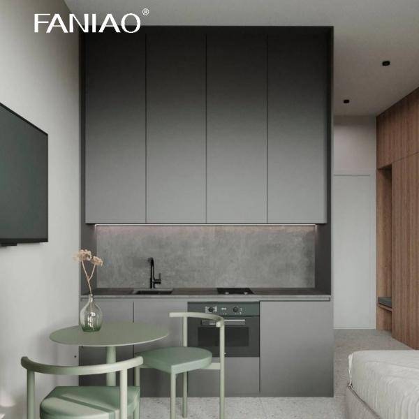 Cozinha sob medida com armário Mini Hotel Apartamento Cozinha Modular Melamina Armários de cozinha