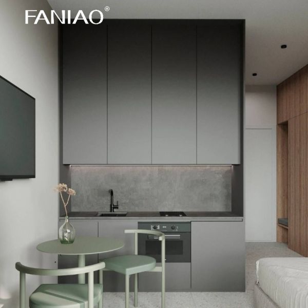 Современные небольшие кухонные шкафы с однослойным раковиной для дизайна маленьких комнат