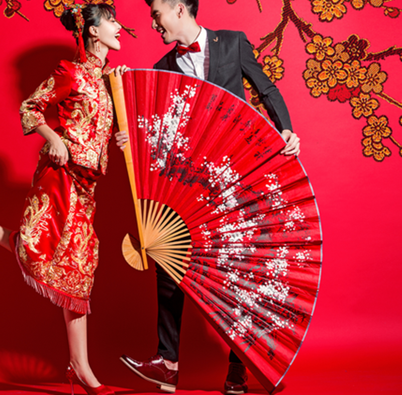 [I AM YOUR FANS] 100% Hand Made Custom Personalized Design Large Bamboo Hand Fans Decorative Wedding Hand Fans