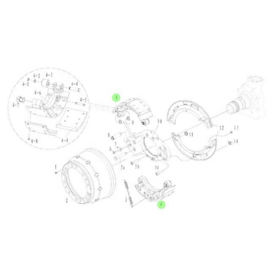 Truck Front Axle System Original Brake Shoe Assembly HD90009440080 For Shacman