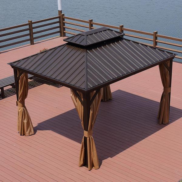 Luxo moderno galvanizado do jardim de aço do dossel com tampa líquida para o quintal
