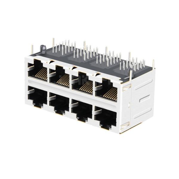 Belfuse 0833-2X4R-54-F Compatible LINK-PP LPJG47537CNL 100/1000 Base-T Without Led 2x4 Port Shielded RJ45 Board Mount Connector