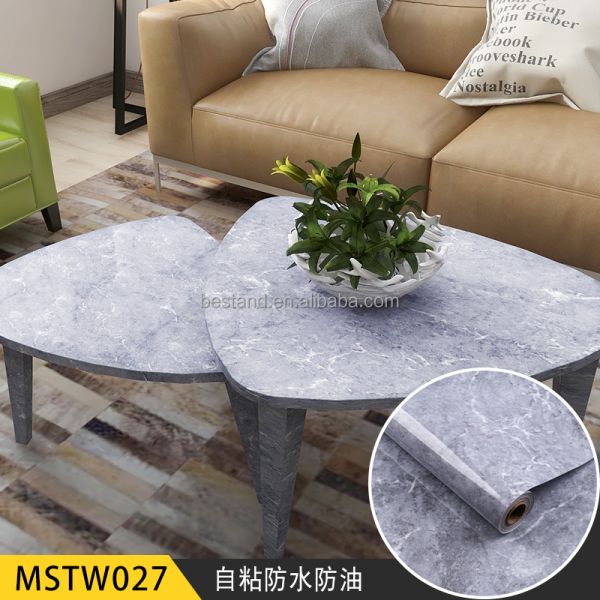 Apartment Cream Marble Effect Wallpaper Bedroom 60cm*10m Moisture Proof