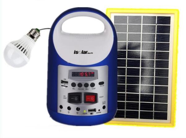 solar lighting system led lighting FM radio, bluetooth speaker mobile charging system commercial solar power