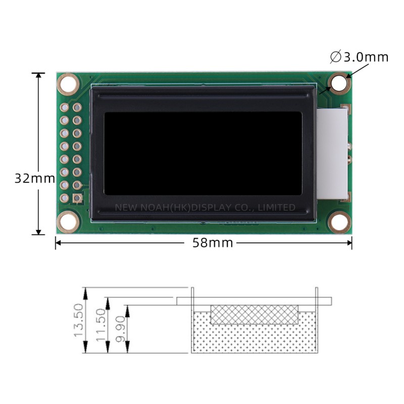Russian BTN Black Film 0802B Character Liquid Crystal Display Factory Direct Sales Of