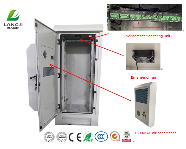 Powder Painting Outdoor Telecom Enclosure Air Conditioned