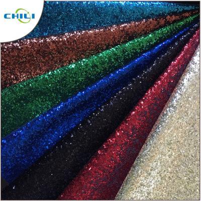 Garment Glitter Leather Fabric Customized Color Size Elegant For Handbags