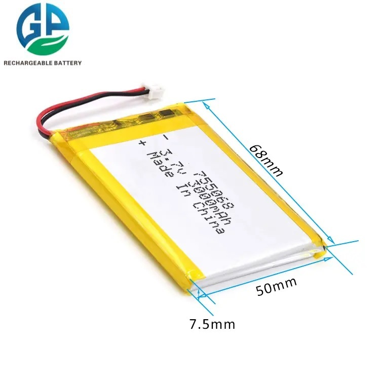 Li Polymer KC Rechargeable Lithium Ion Battery Pack 755068 3000Mah