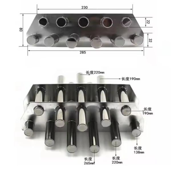 Custom Permanent Strong Magnet Grid 12000 Gauss Neodymium Bar Rod Separator Stainless Filter High Magnetic Hopper Grate Magnet for lithium battery manufacturers, factories, and manufacturing industrie