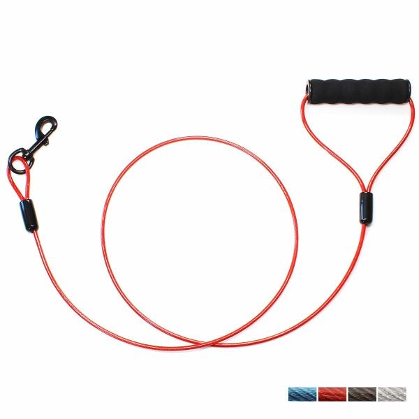 5 Feet Waterproof Dog Leash , Chew Resistant Dog Leash With Coated Steel Cable
