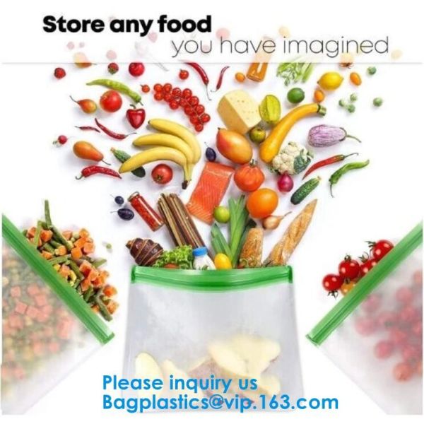 FOOD GRADE SILICONE: Strong, Thick 100% Durable Silicone Food Bags, Non-Toxic, Non-Leaching Hygienic And Reusable Food B