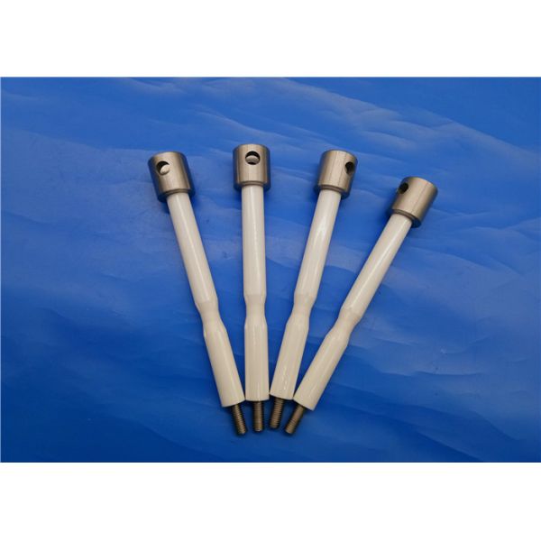 Advanced Zro2 Zirconia Ceramic Rod / Plunger Rod With Stainless Steel Threaded