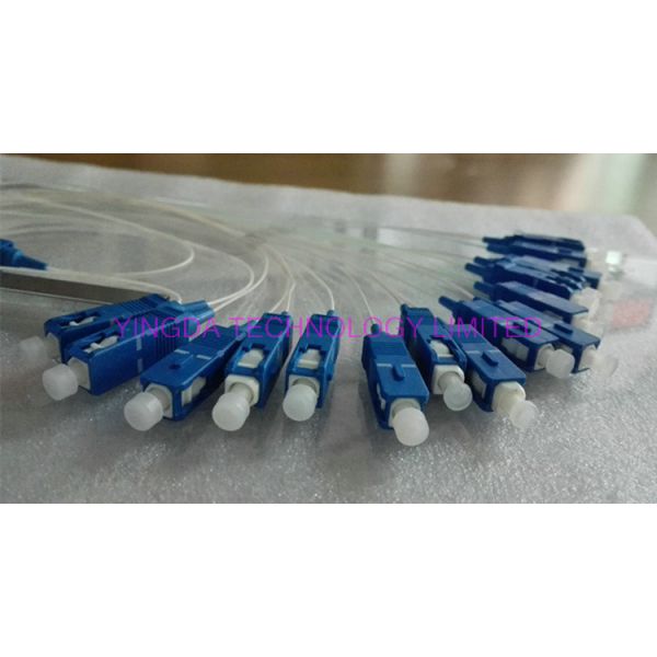  0.9mm Steel Tube Fiber Optic PLC Splitter 1X16 G657A1 1.5m 0.9mm With SC UPC Connector