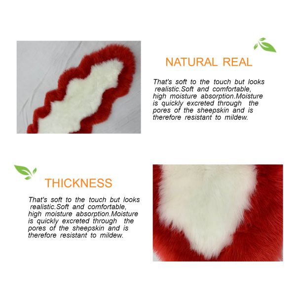 Поддельные промываемые ковры из овечьей кожи, окрашенные в бело-красный цвет
