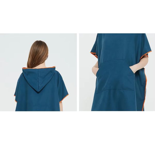 Microfibre jetable sur le surf Microfibre poncho serviette pour femmes Hommes compressés avec une fonctionnalité antimicrobienne Vient sac à mailles pour usage domestique