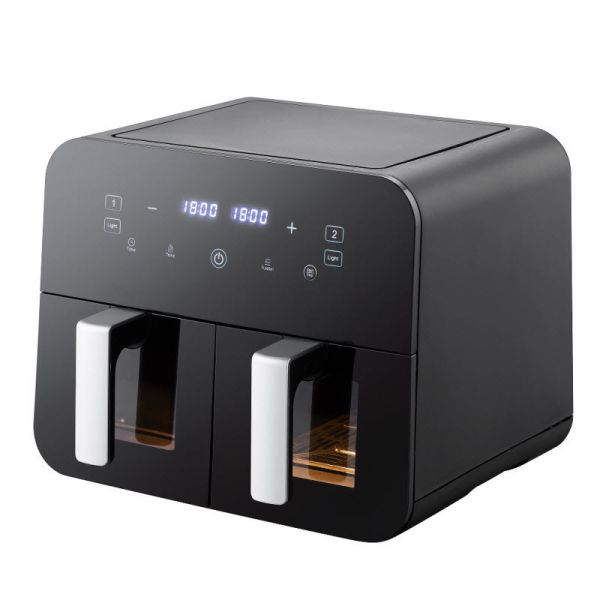 9L Touch Screen Double Air Fryer Electric Deep Fryer Smart Rack Without Oil Household