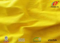 Tela 100% brilhante do material fluorescente do poliéster do amarelo para o vestuário