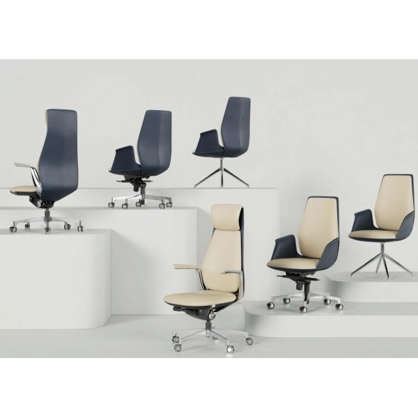 Modern Office Swivel Chair Hotel Study Room High Back Comfortable Leather Chair