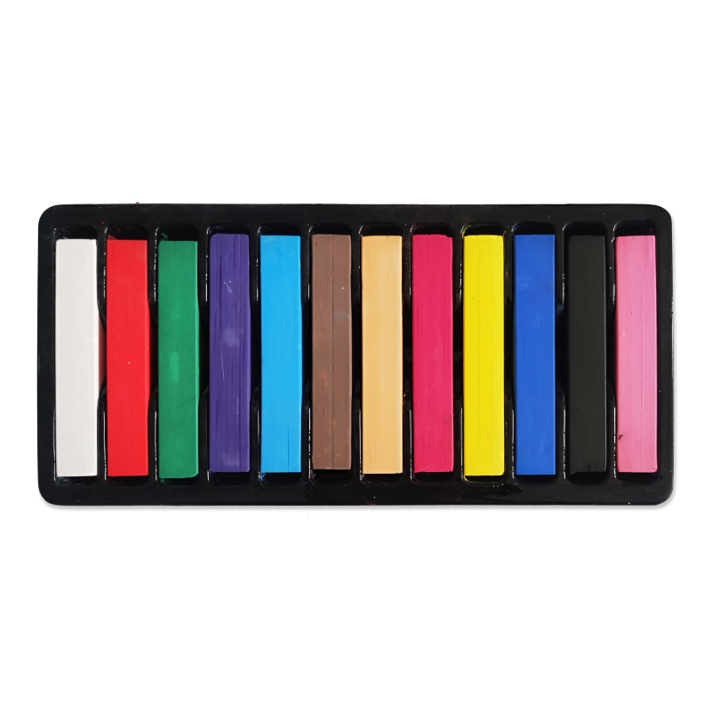 Hot selling OEM wholesale soft pastel multi-color 12pcs hair chalk pastel set for kids drawing