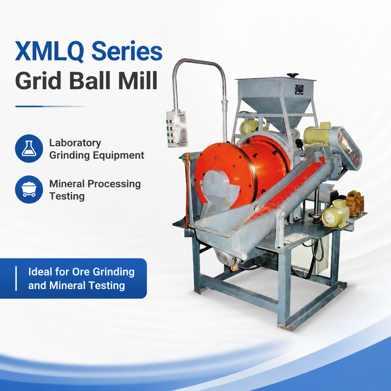 XMLQ Series Laboratory Grid Ball Mill with Grid-Type Discharge for Mineral Processing Testing and 60L/80L Grinding Volume