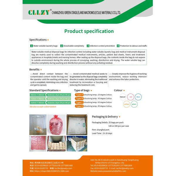 Sacos de ropa solubles en agua para uso en lavanderías