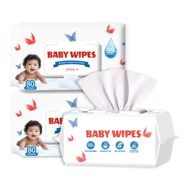 Lingettes pour bébés épaisses 99% d'eau personnalisées 80 pièces 15*20cm avec Aloe Vera