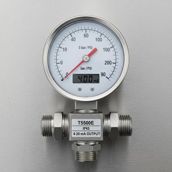 Stainless Steel Analog Pressure Gauge Device IP65 4-20mA Output For Industrial Applications
