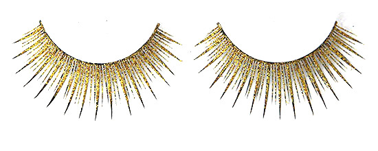 Synthetic Hair Glitter Yellow False Eyelashes Dramatic , Twinkle Eyelashes